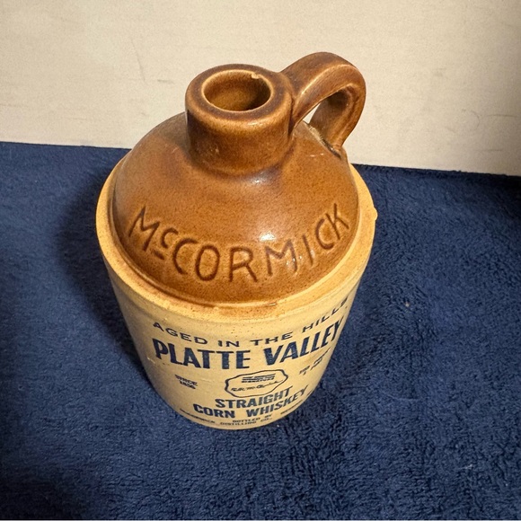 60s Platt Valley McCormick Corn Whiskey Pint Stoneware Jug Bar Rustic Decor Vase - Picture 5 of 7